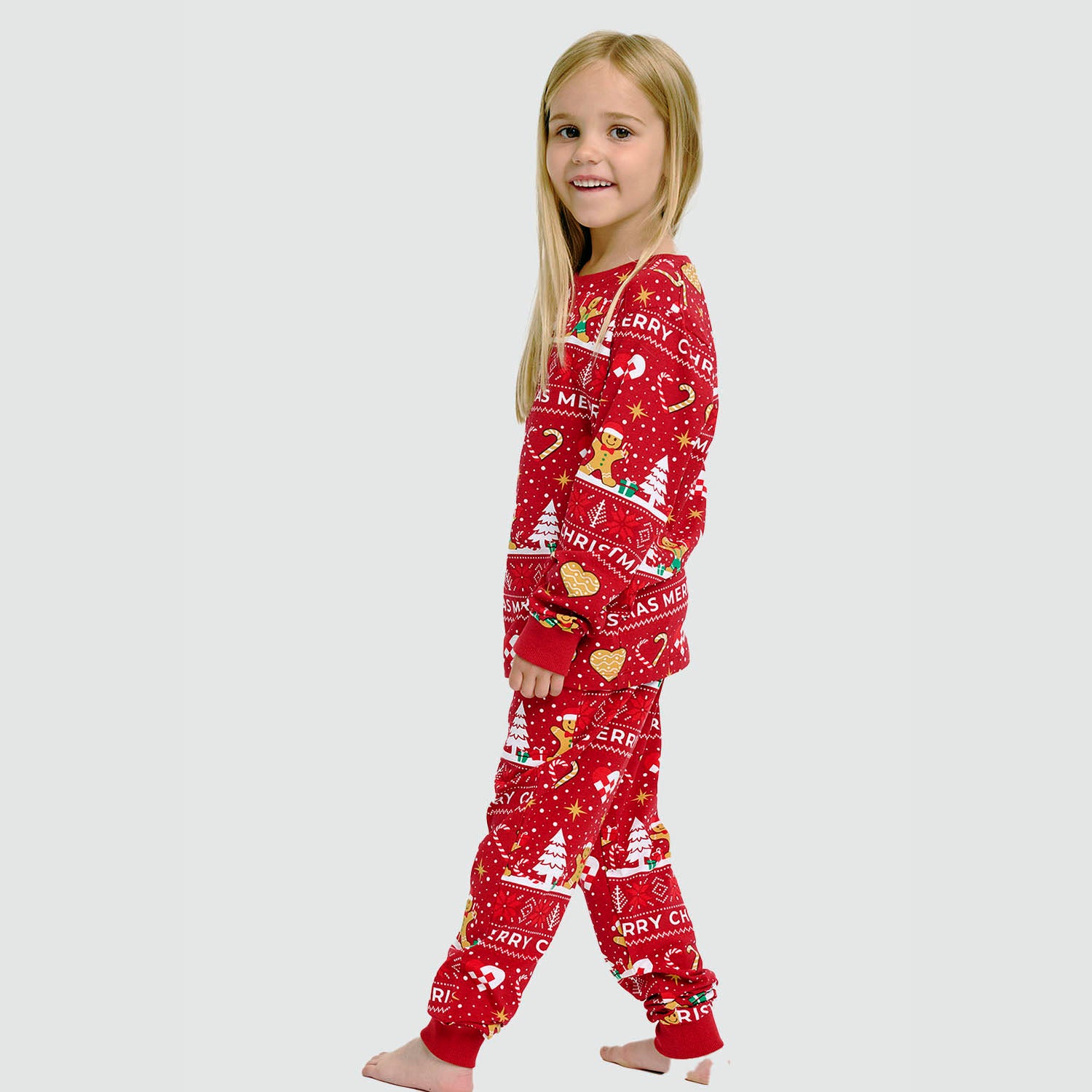 Weihnachtskeks Julepyjama Rot - Kinder.